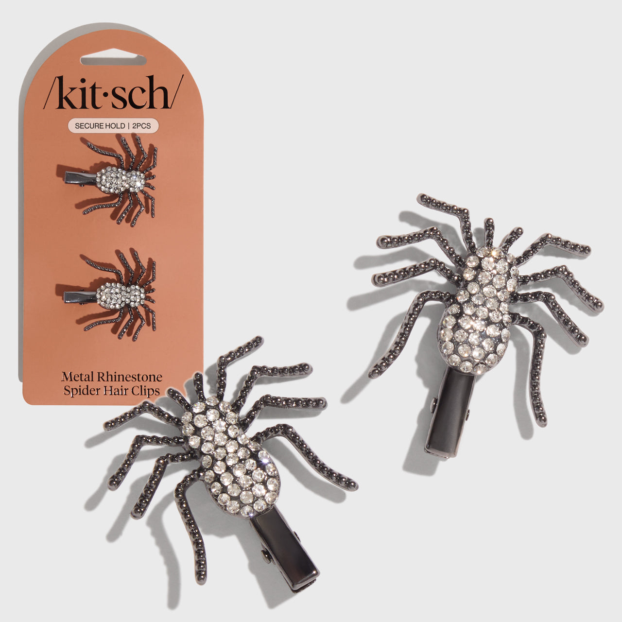 Spider Metal Rhinestone Hair Clips