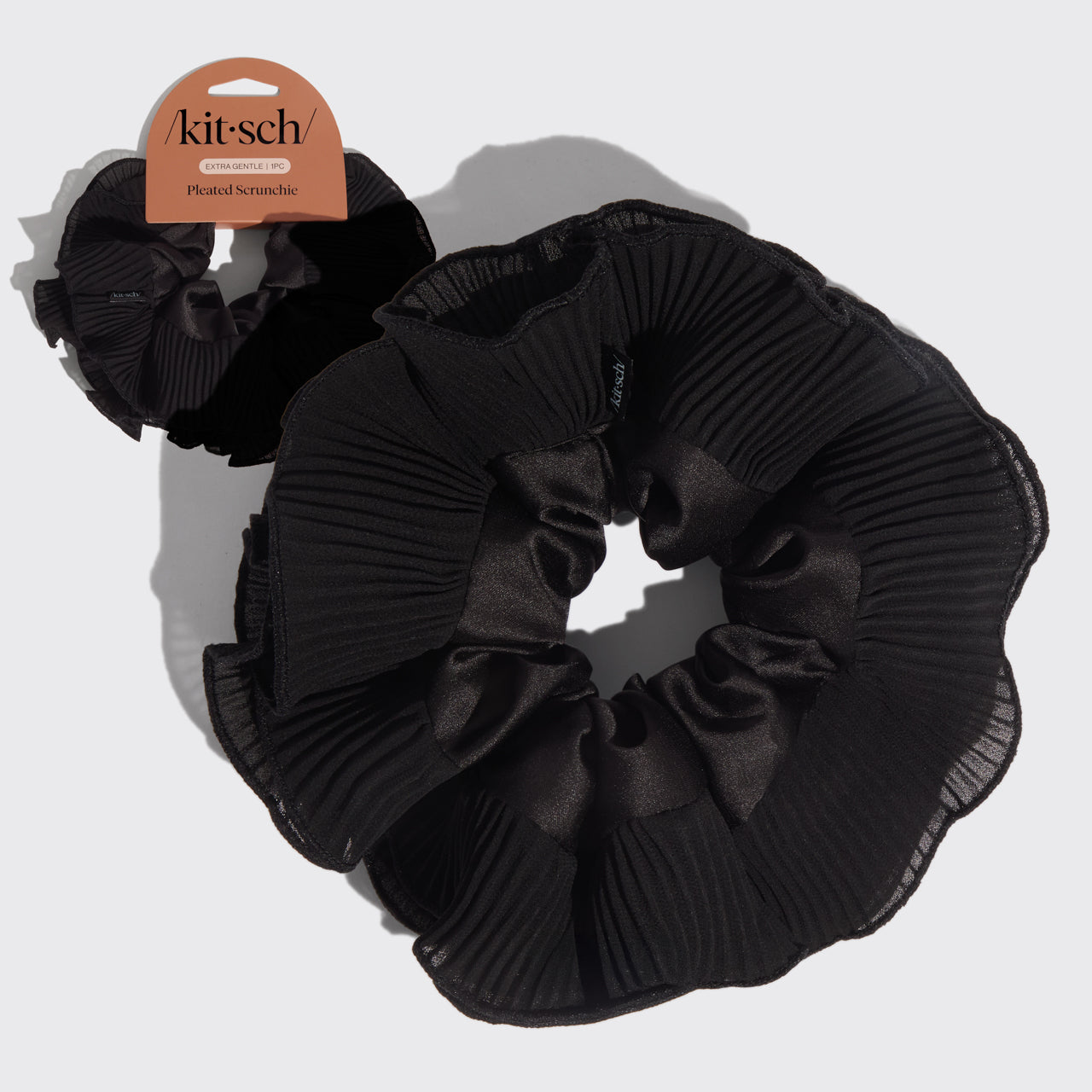 Halloween Black Pleated Scrunchie