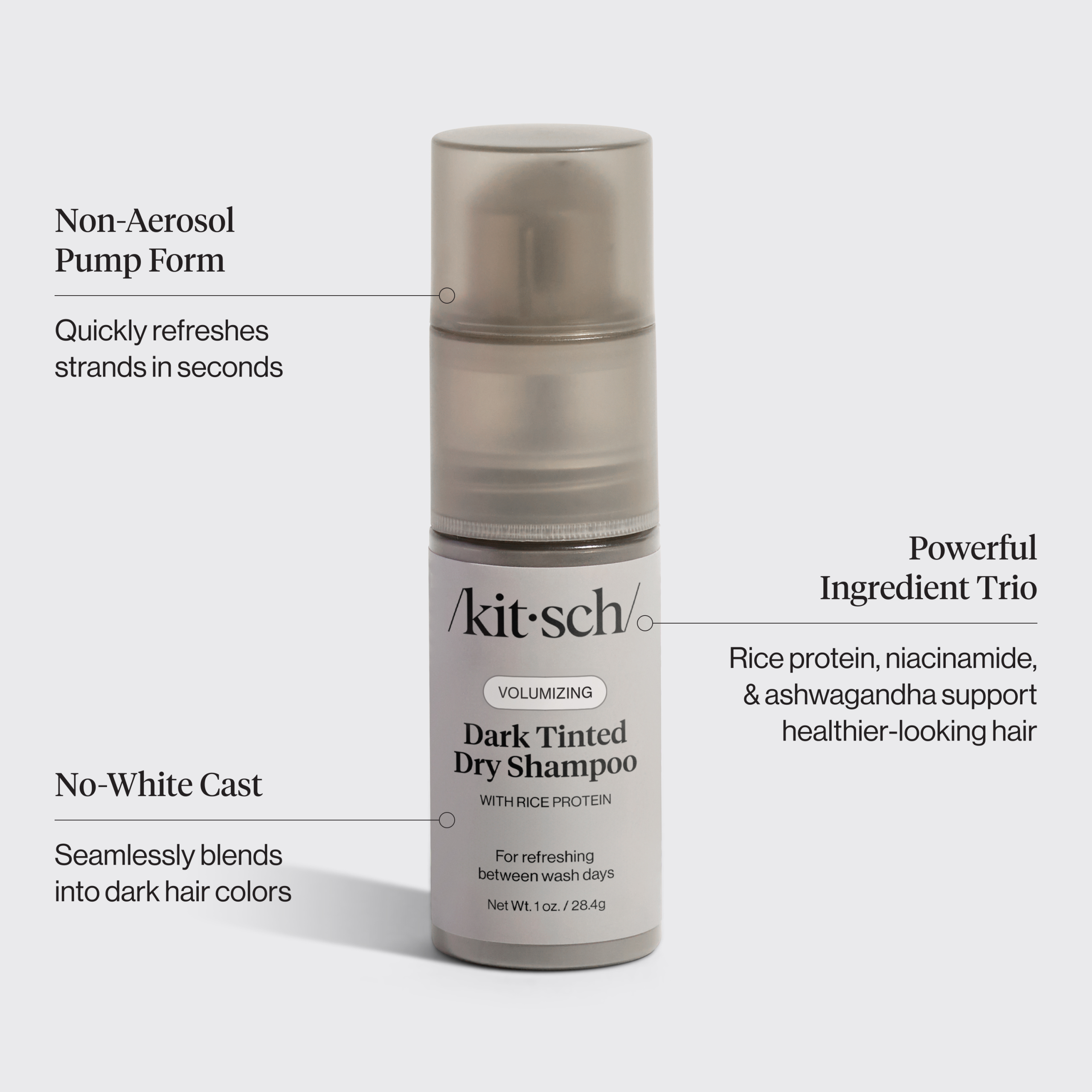 Volumizing Rice Protein Dry Shampoo - Dark Tinted 1 oz - Image 3