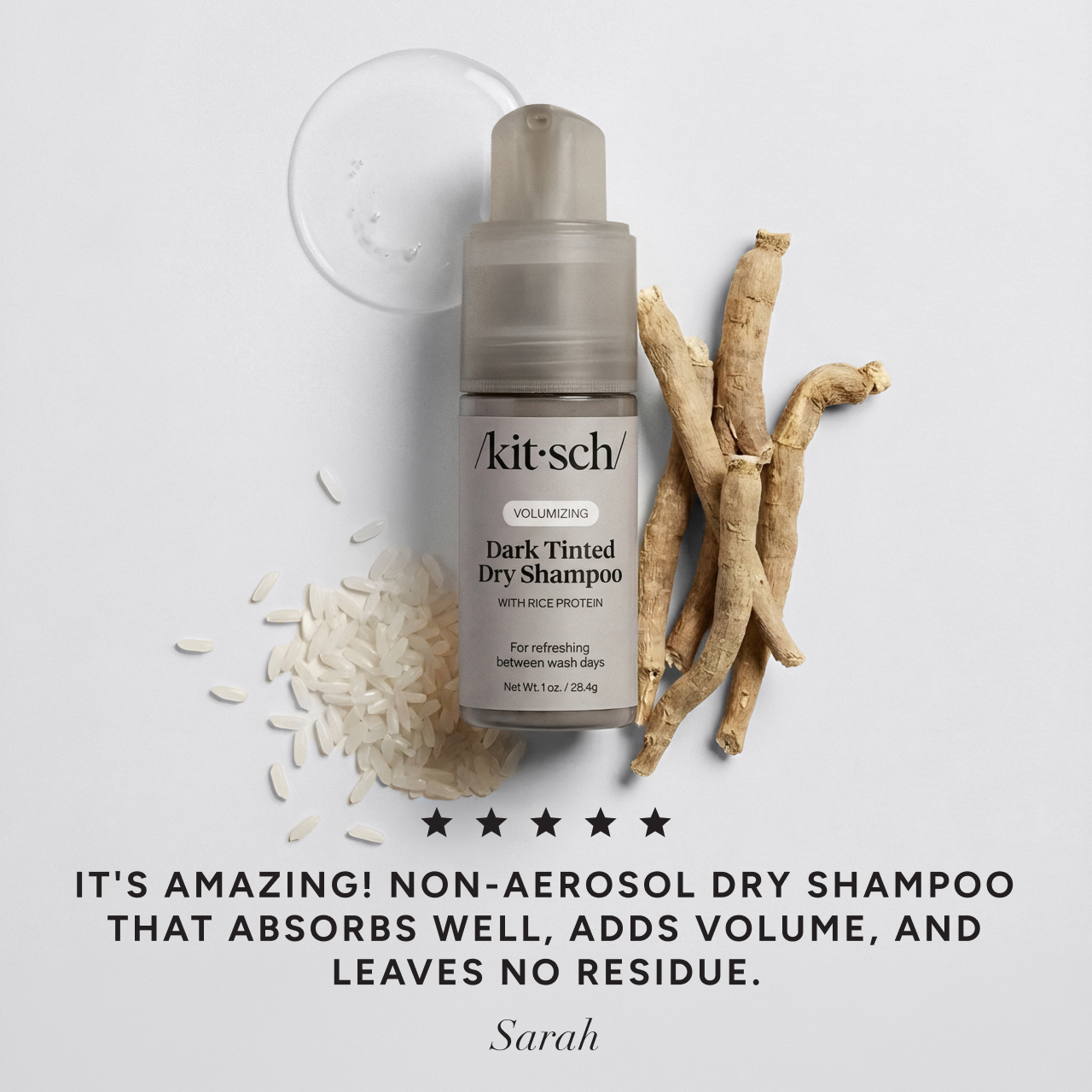 Volumizing Rice Protein Dry Shampoo - Dark Tinted 1 oz - Image 2