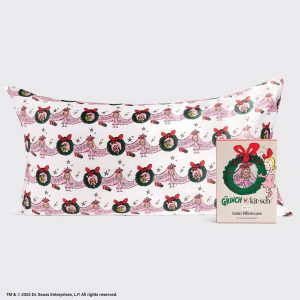 The Grinch x Kitsch Satin Pillowcase in Cindy Lou Who - King