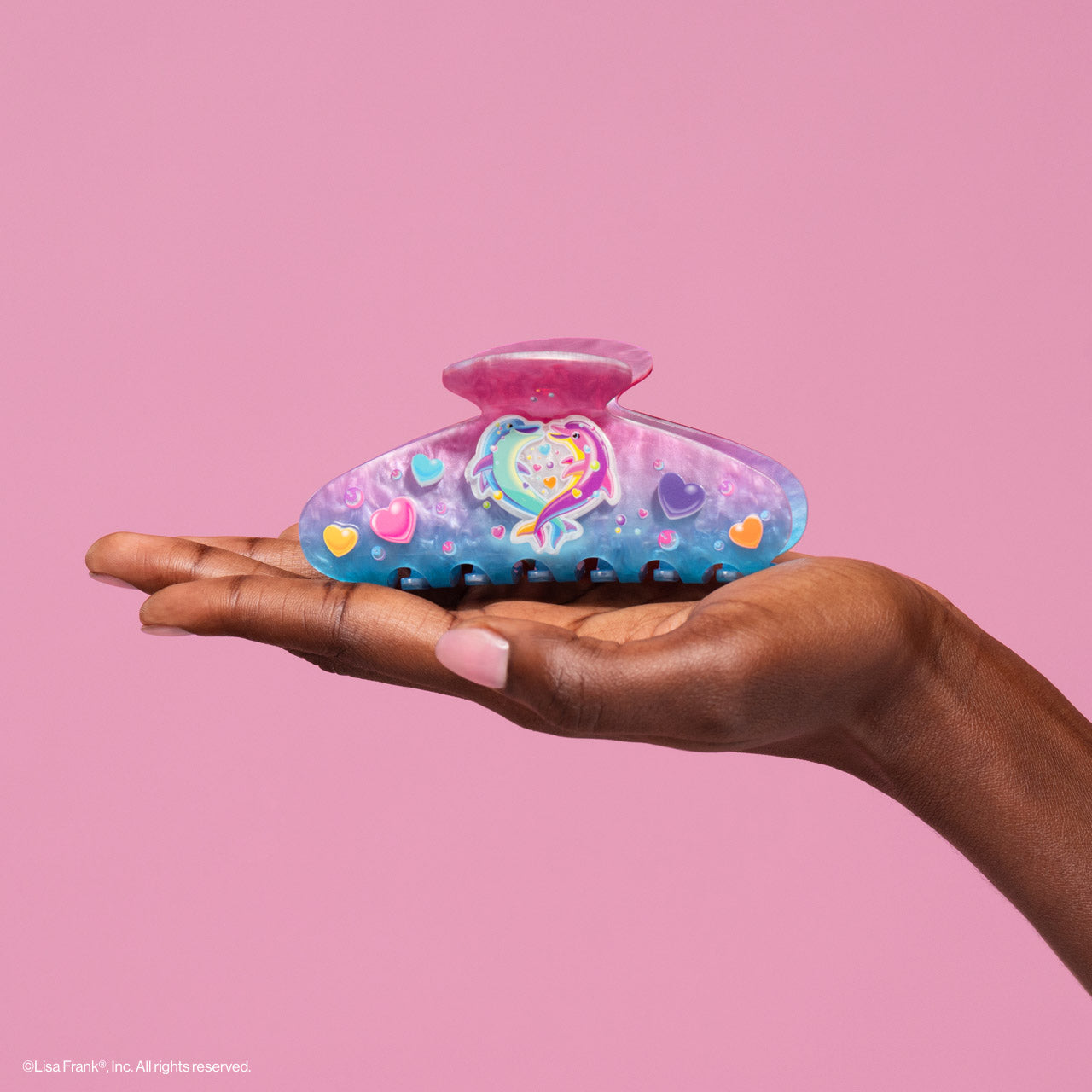 Lisa Frank x Kitsch Glitter Claw Clip in Dancing Dolphins - Image 3