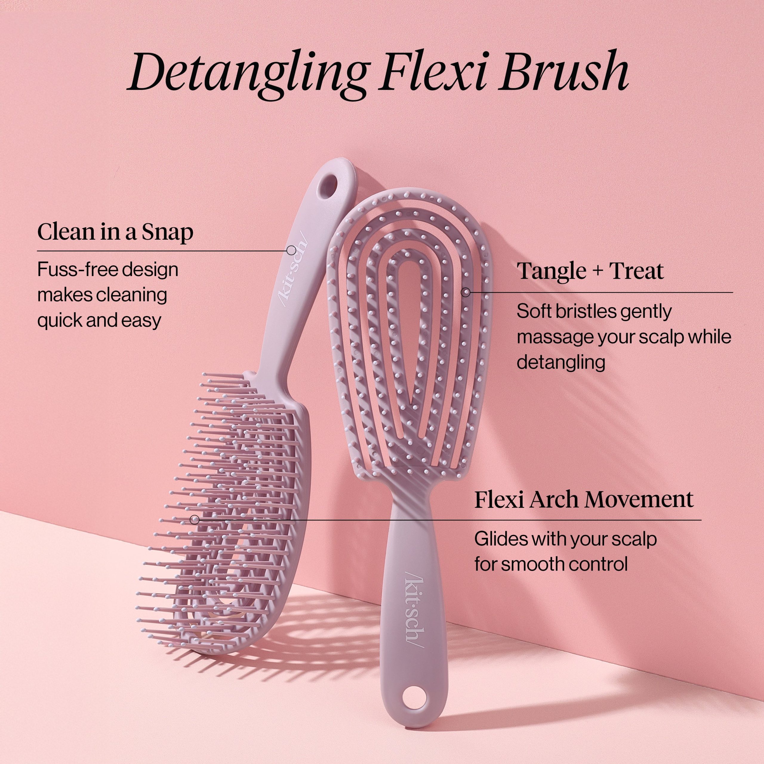 Soft Violet Detangling Flexi Brush - Image 2