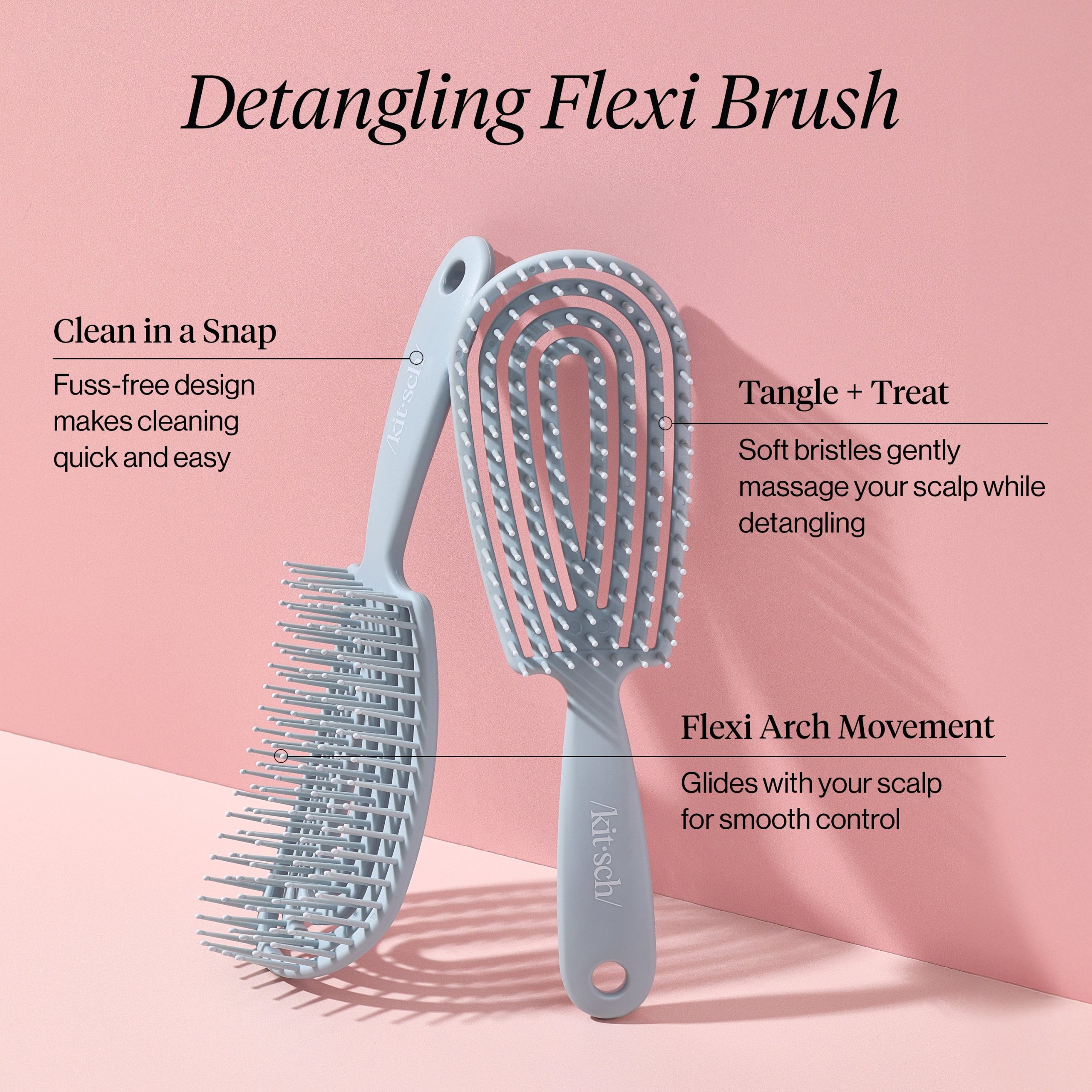 Haze Blue Detangling Flexi Brush - Image 2