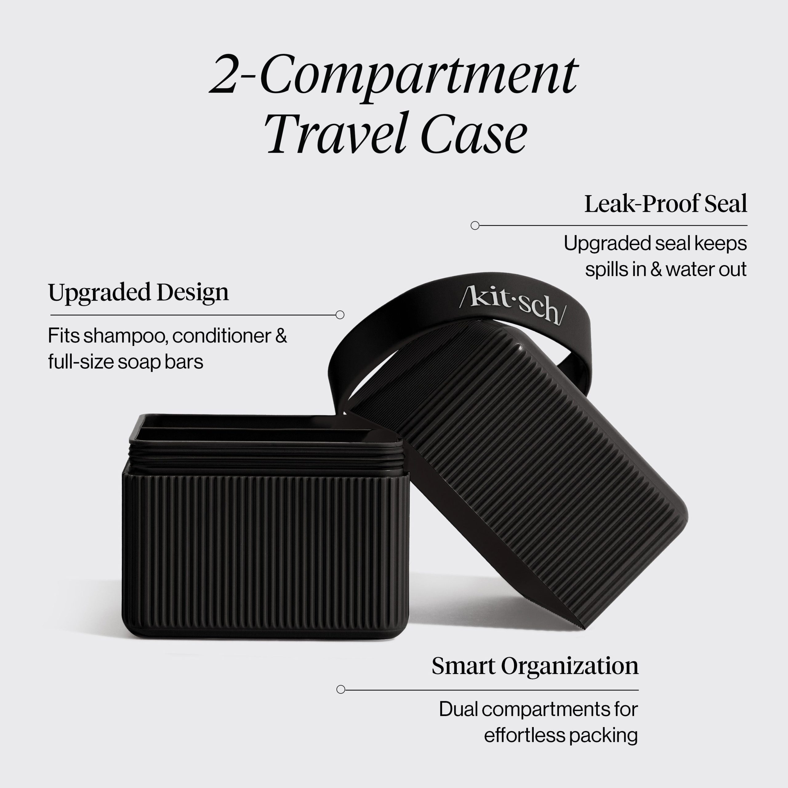 2-Compartment Travel Case - Black - Image 2