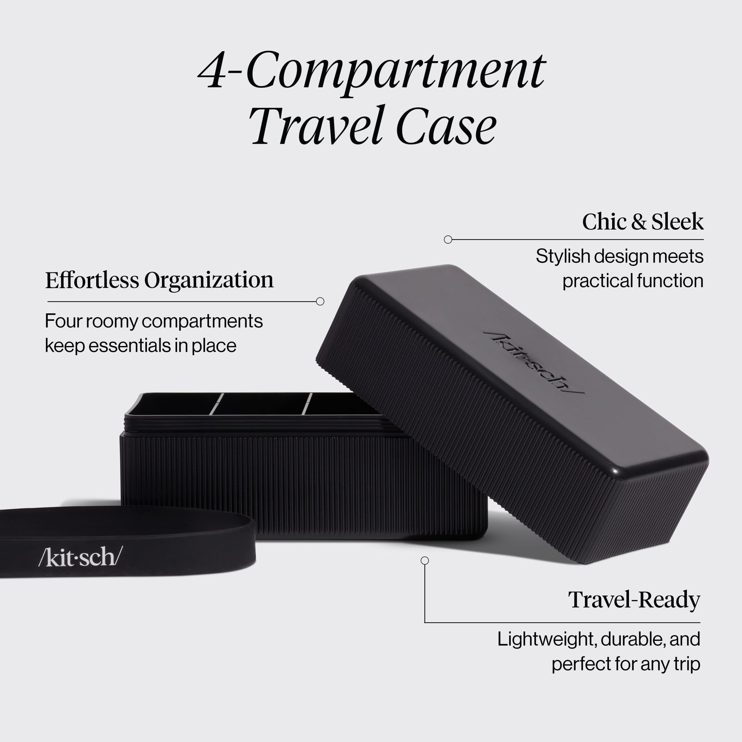 4-Compartment Travel Case - Black - Image 2