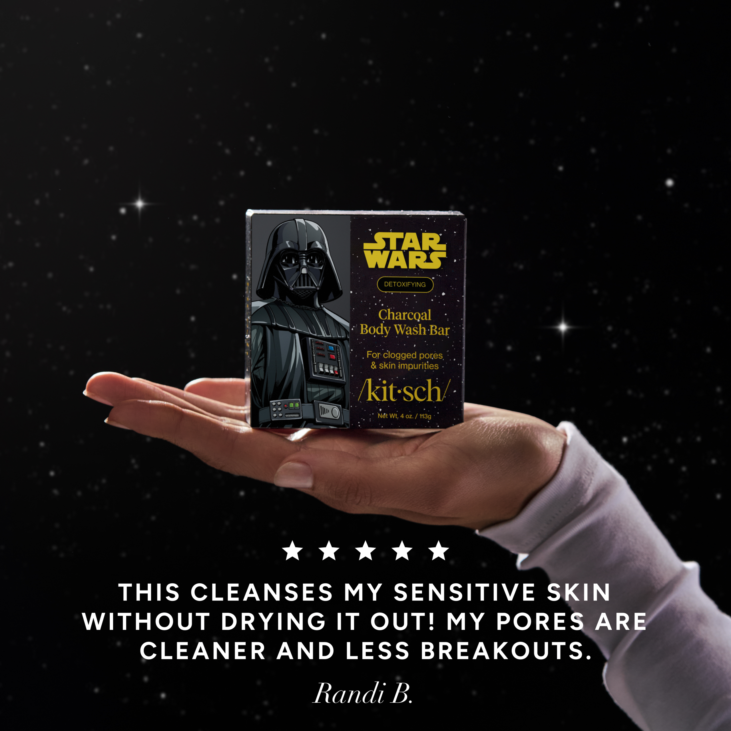 Star Wars & Kitsch Charcoal Detoxifying Solid Body Wash - Darth Detox - Image 2