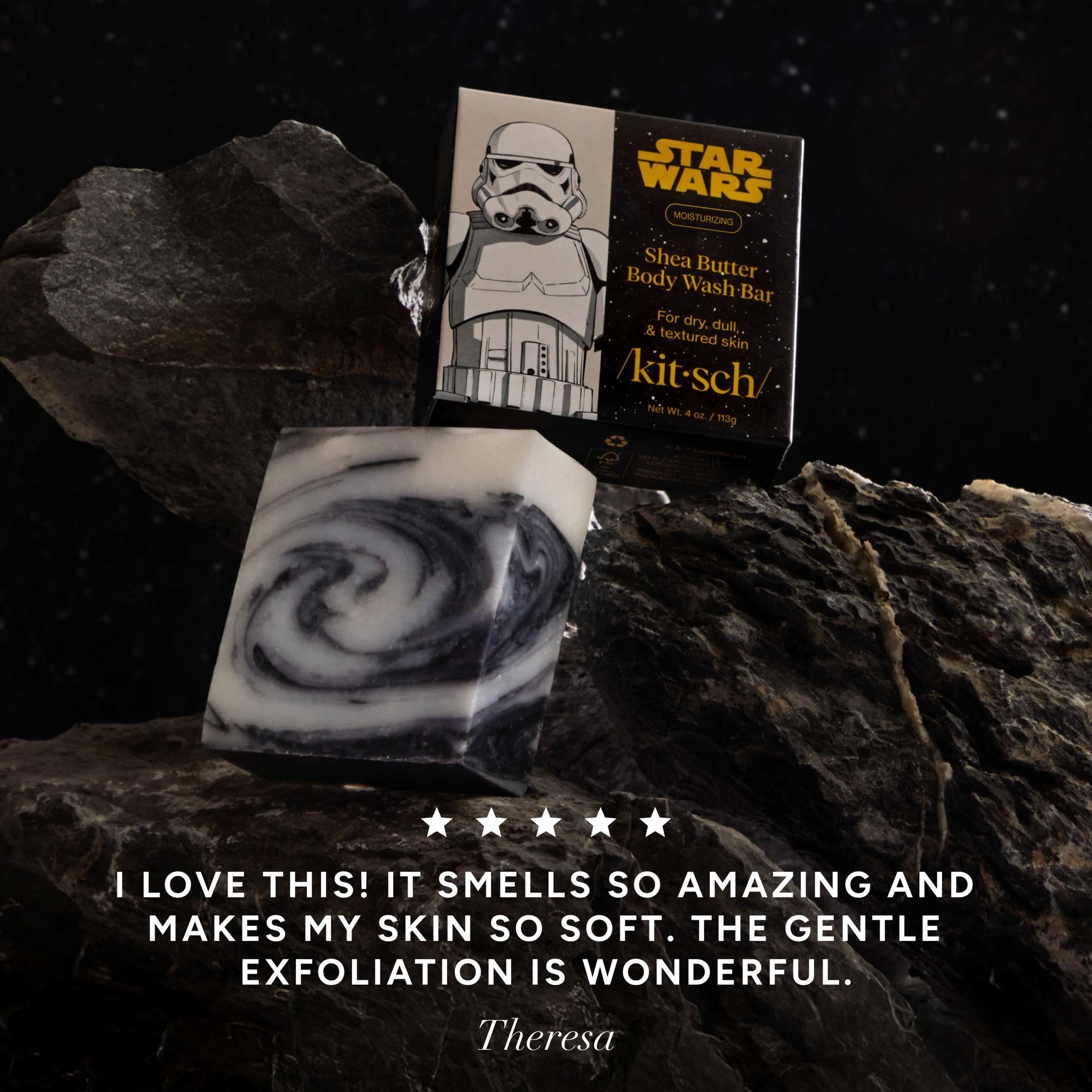 Star Wars & Kitsch Shea Butter Moisturizing Solid Body Wash - Stormtrooper Swirl - Image 2