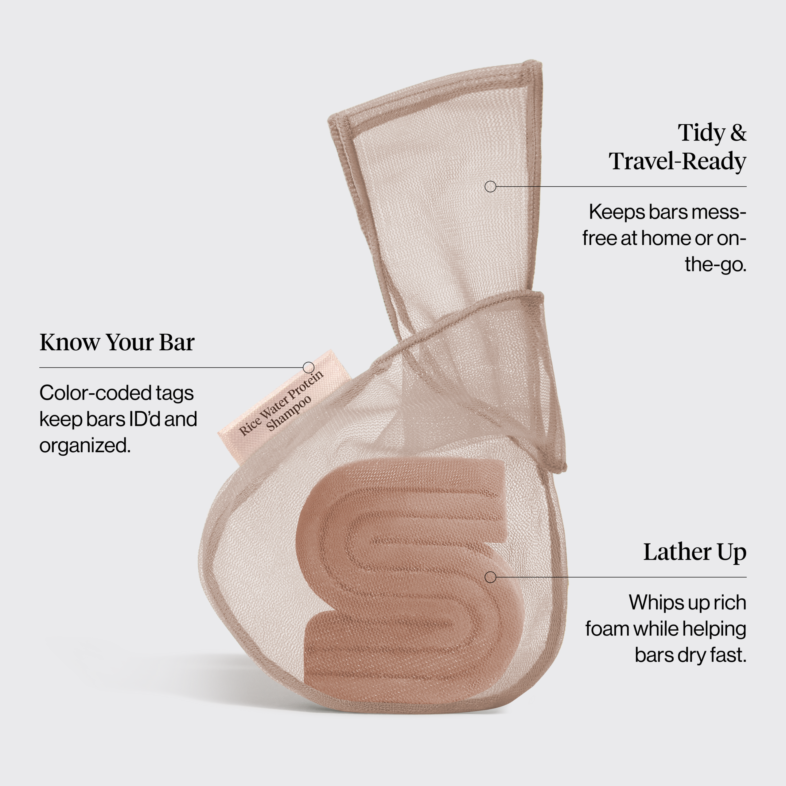 Rice Water Protein Shampoo Bar Saver Bag - Image 3