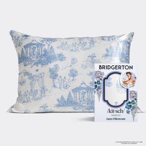 Bridgerton x Kitsch Satin Pillowcase in Garden Toile