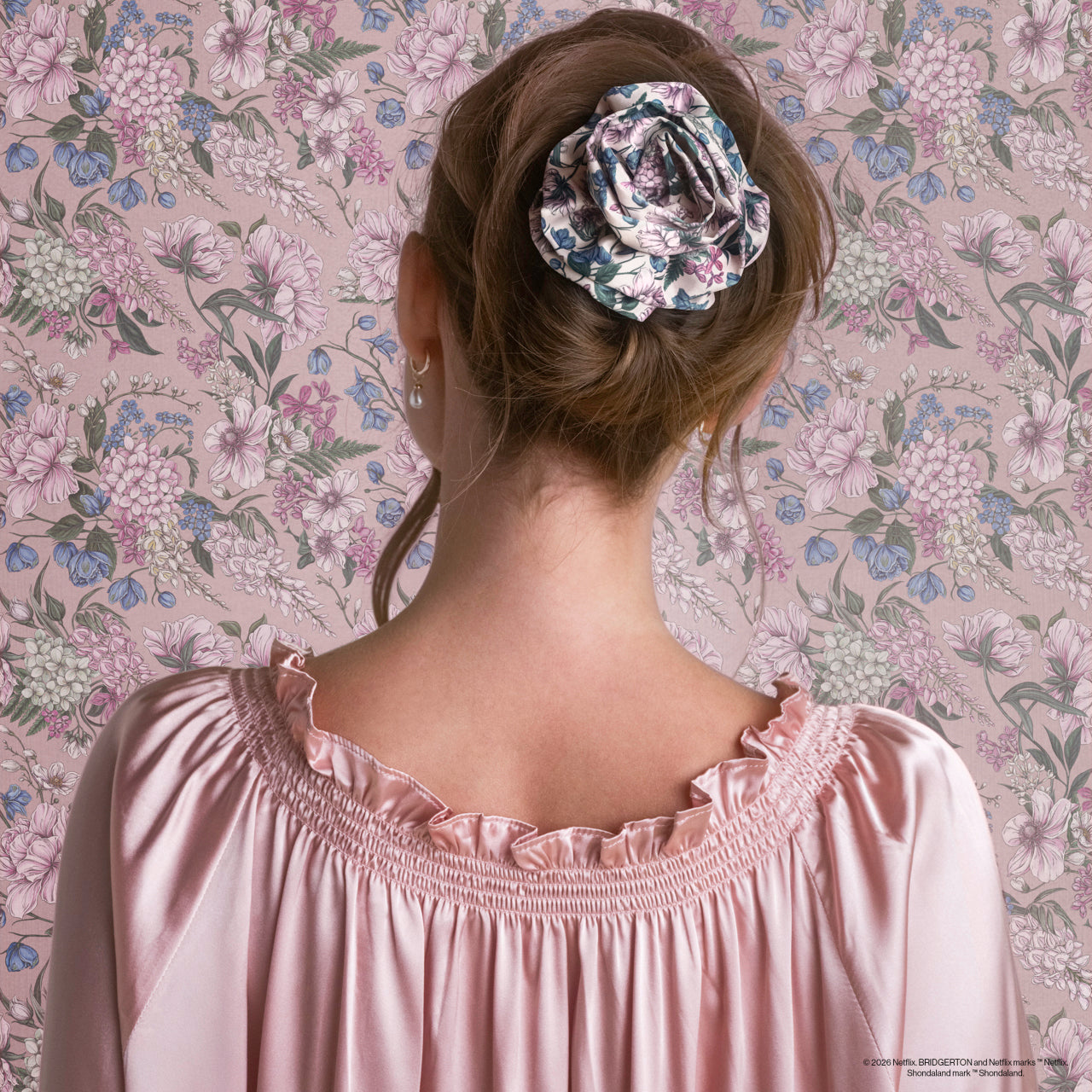 Bridgerton x Kitsch Satin Rosette Medium Flat Cloud Clip in Wisteria - Image 2