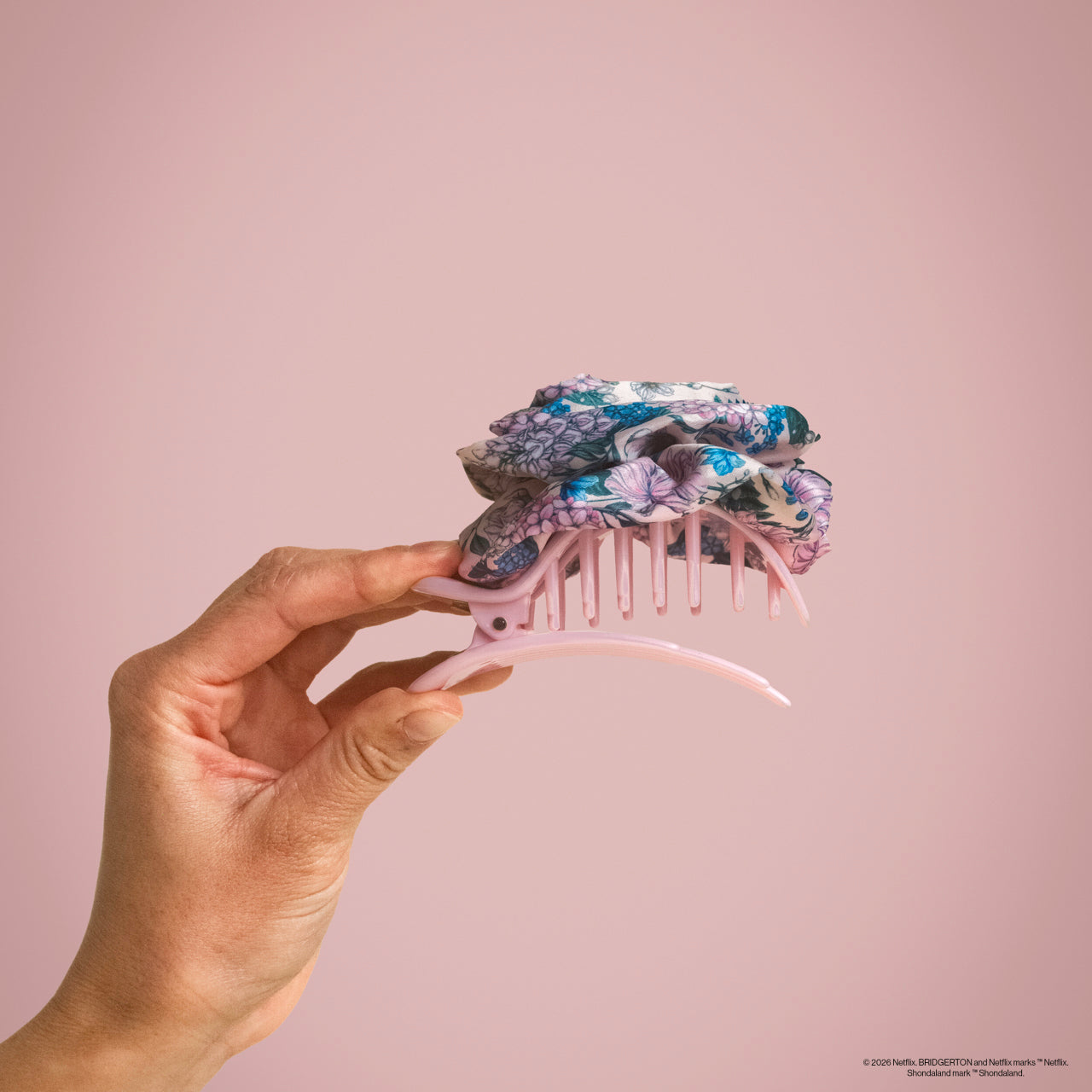 Bridgerton x Kitsch Satin Rosette Medium Flat Cloud Clip in Wisteria - Image 3