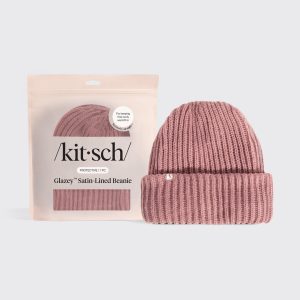 Glazey  Satin-Lined Beanie in Blush