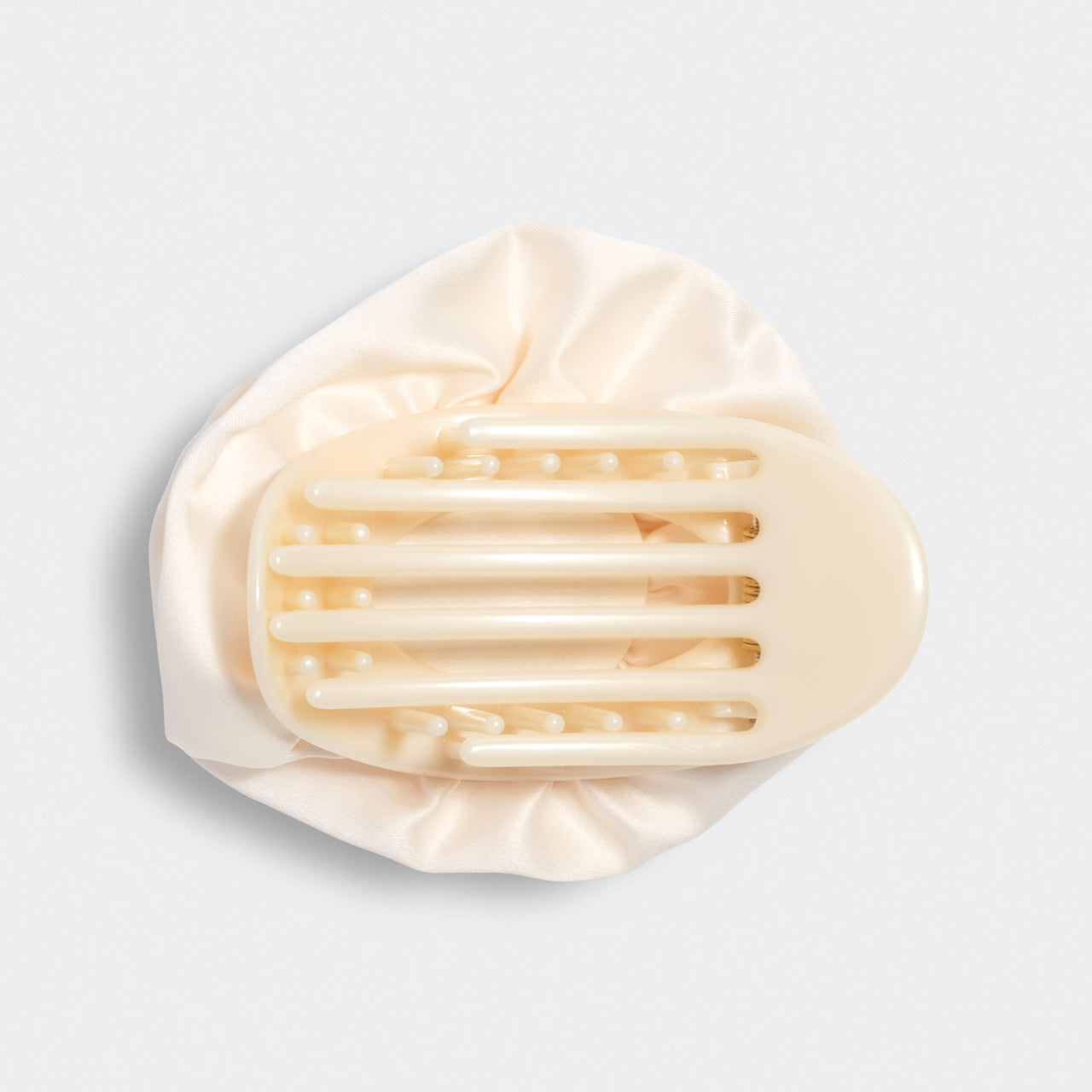 Satin Rosette Flat Cloud Clip in Cream - Medium - Image 4