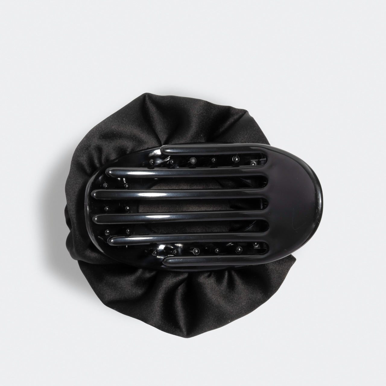 Satin Rosette Flat Cloud Clip in Black - Medium - Image 3