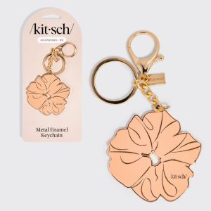 Terracotta Scrunchie Metal Enamel Keychain