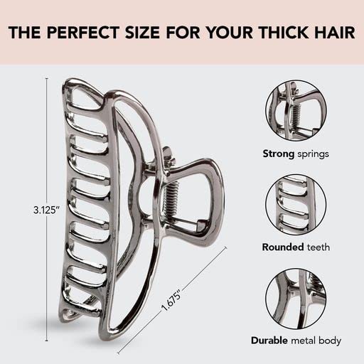 Hematite Metal Claw Clip - Image 3