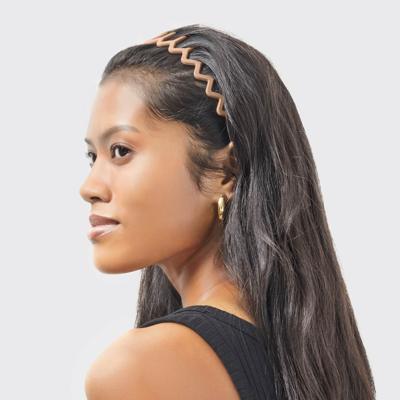 Recycled Plastic Zig Zag Headband 2pc - Neutral - Image 3