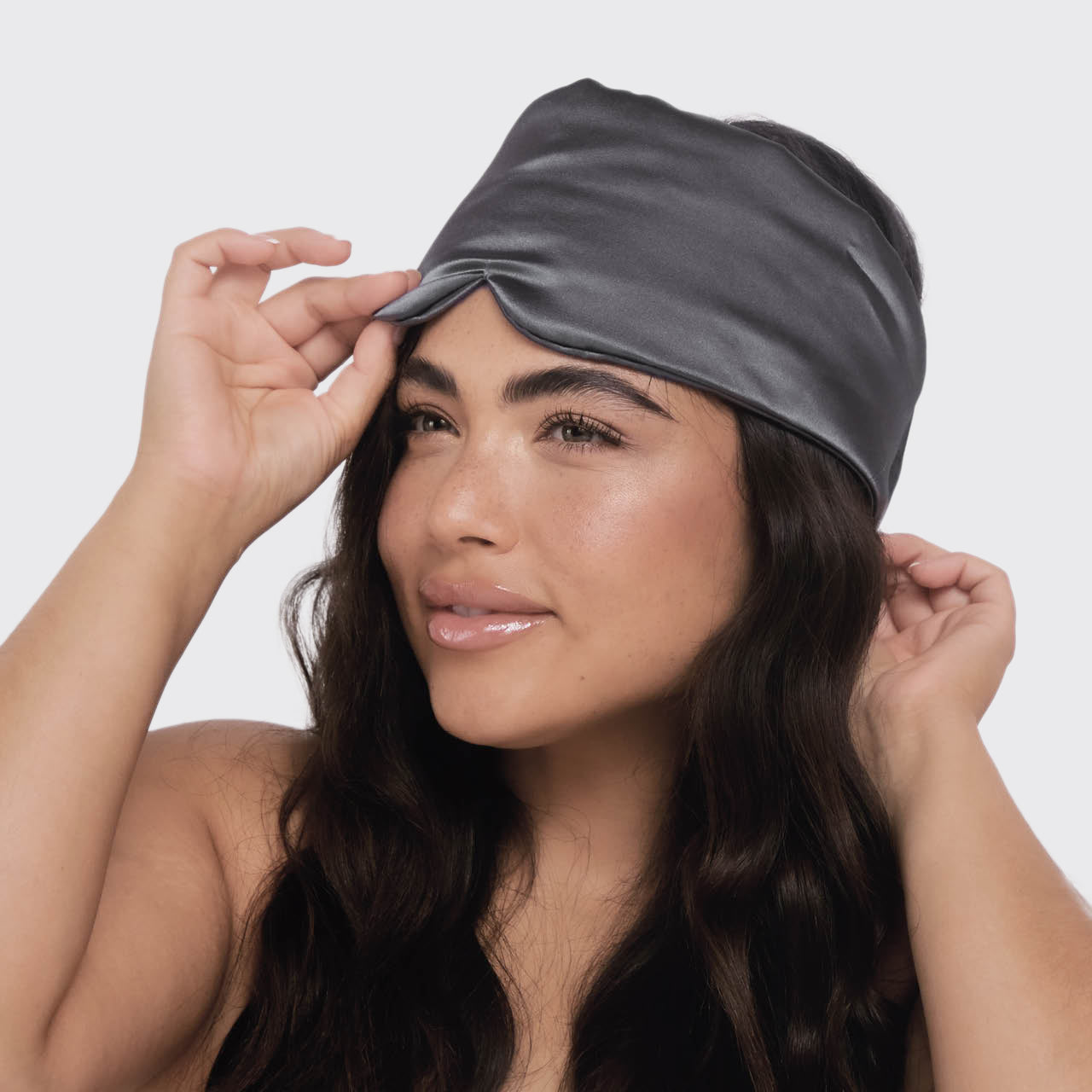 Charcoal Satin Pillow Eye Mask - Image 3