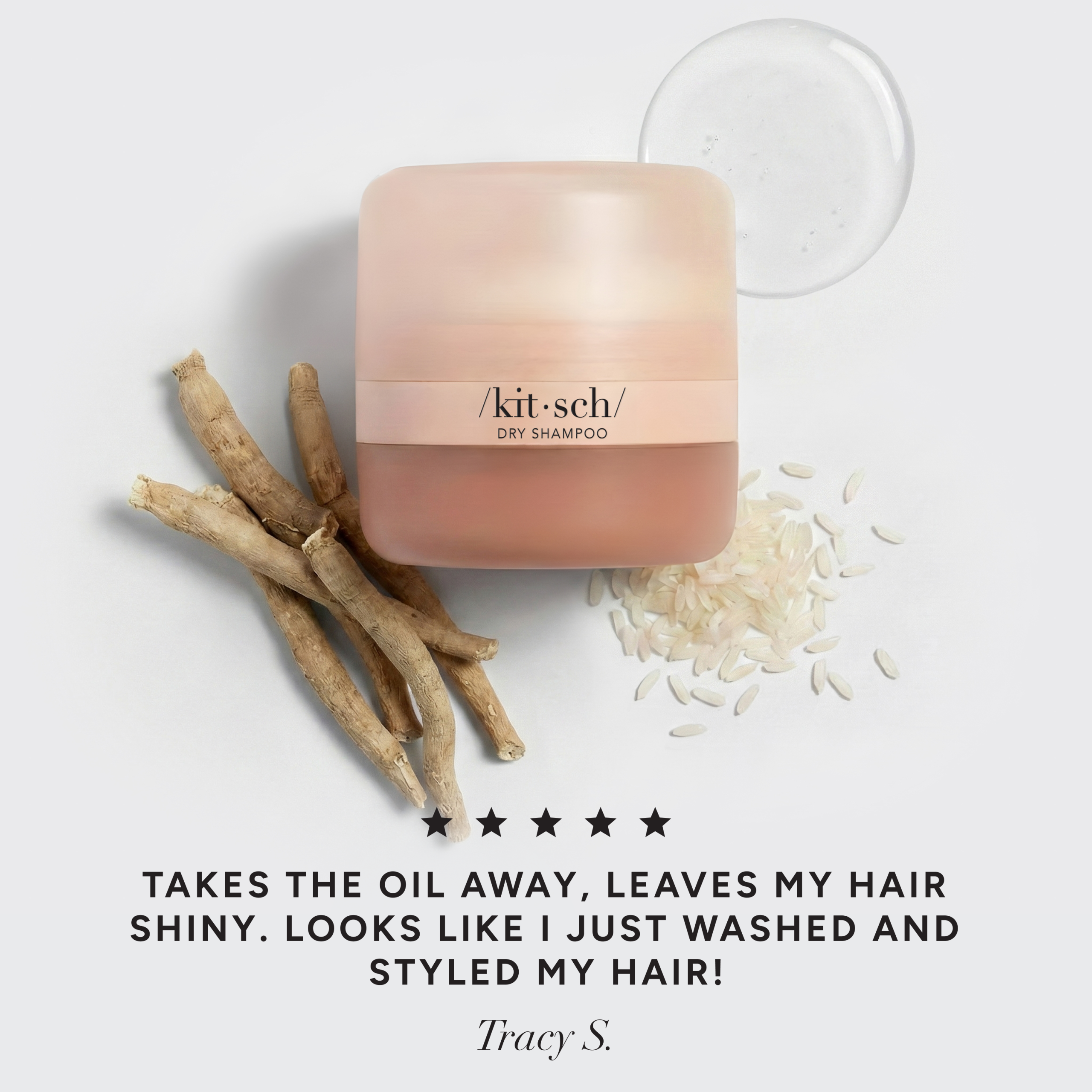 Light Volumizing Rice Protein Dry Shampoo with Puff - Image 2