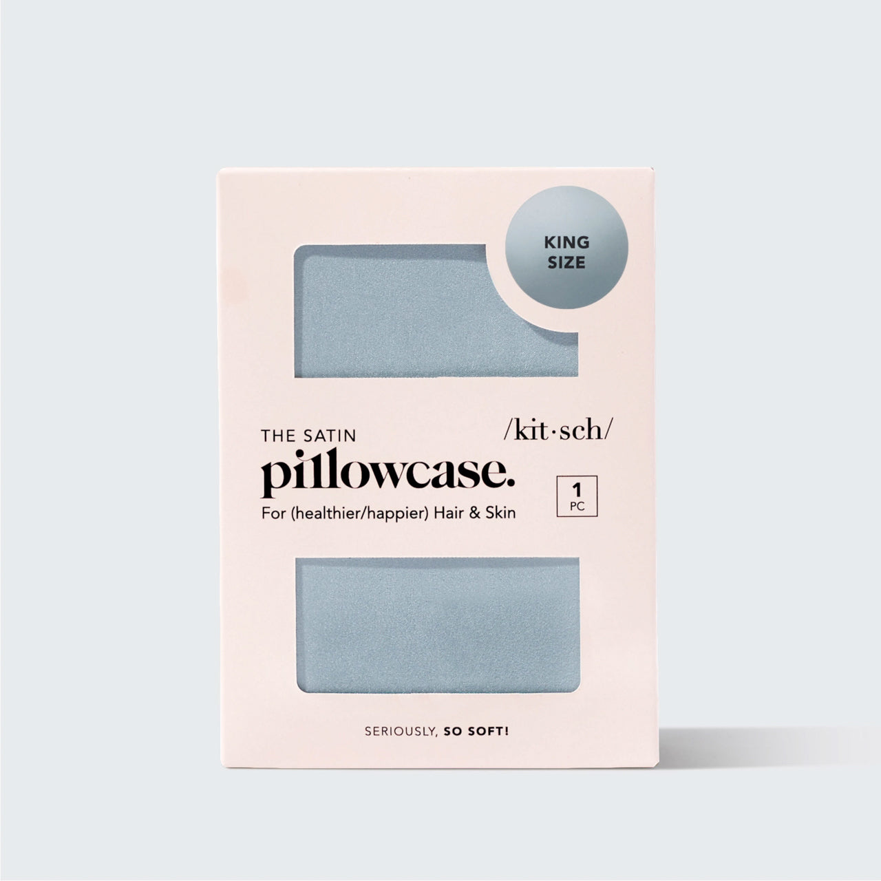 Satin Pillowcase in Haze Blue 2 Pack - King - Image 3