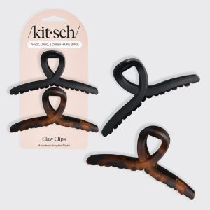 Black & Tort Loop Claw Clips 2pc Set - Large