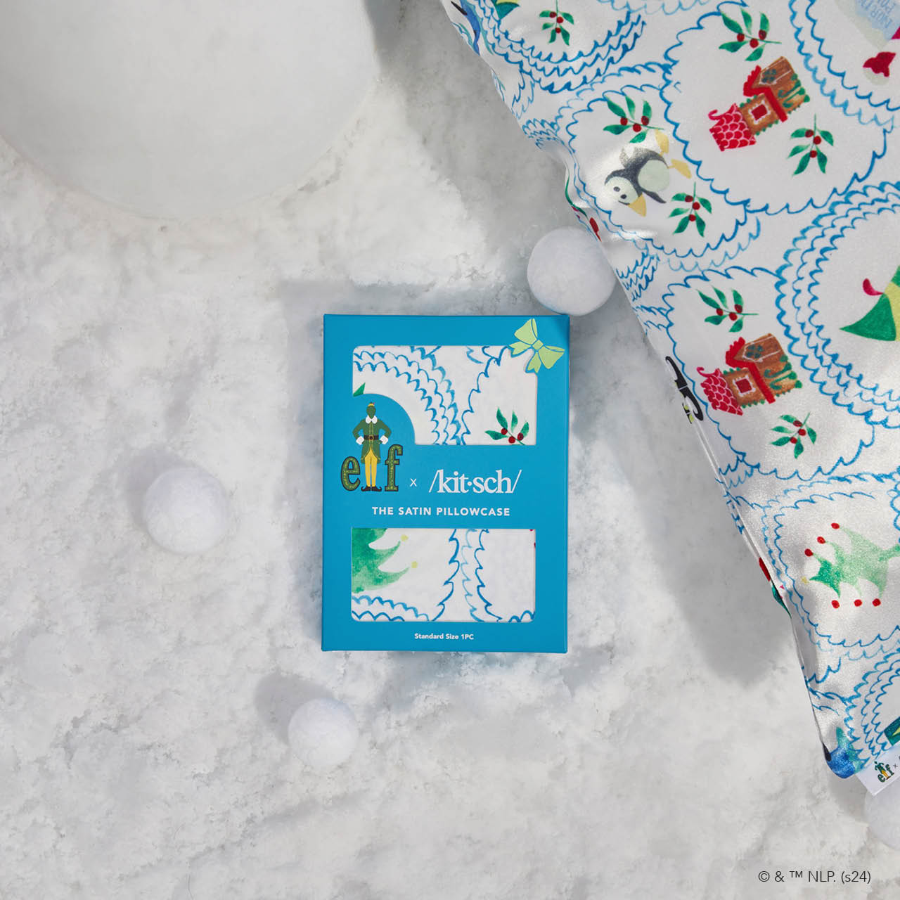 Kitsch x elf Satin Pillowcase in North Pole - Image 4