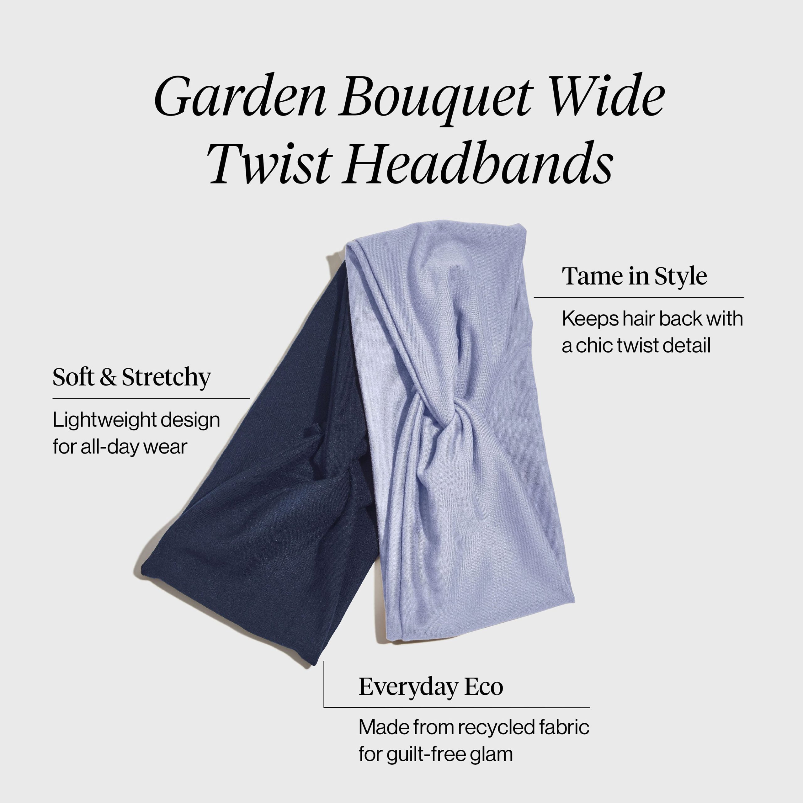 Garden Bouquet Wide Twist Headbands 2pc Set - Image 2