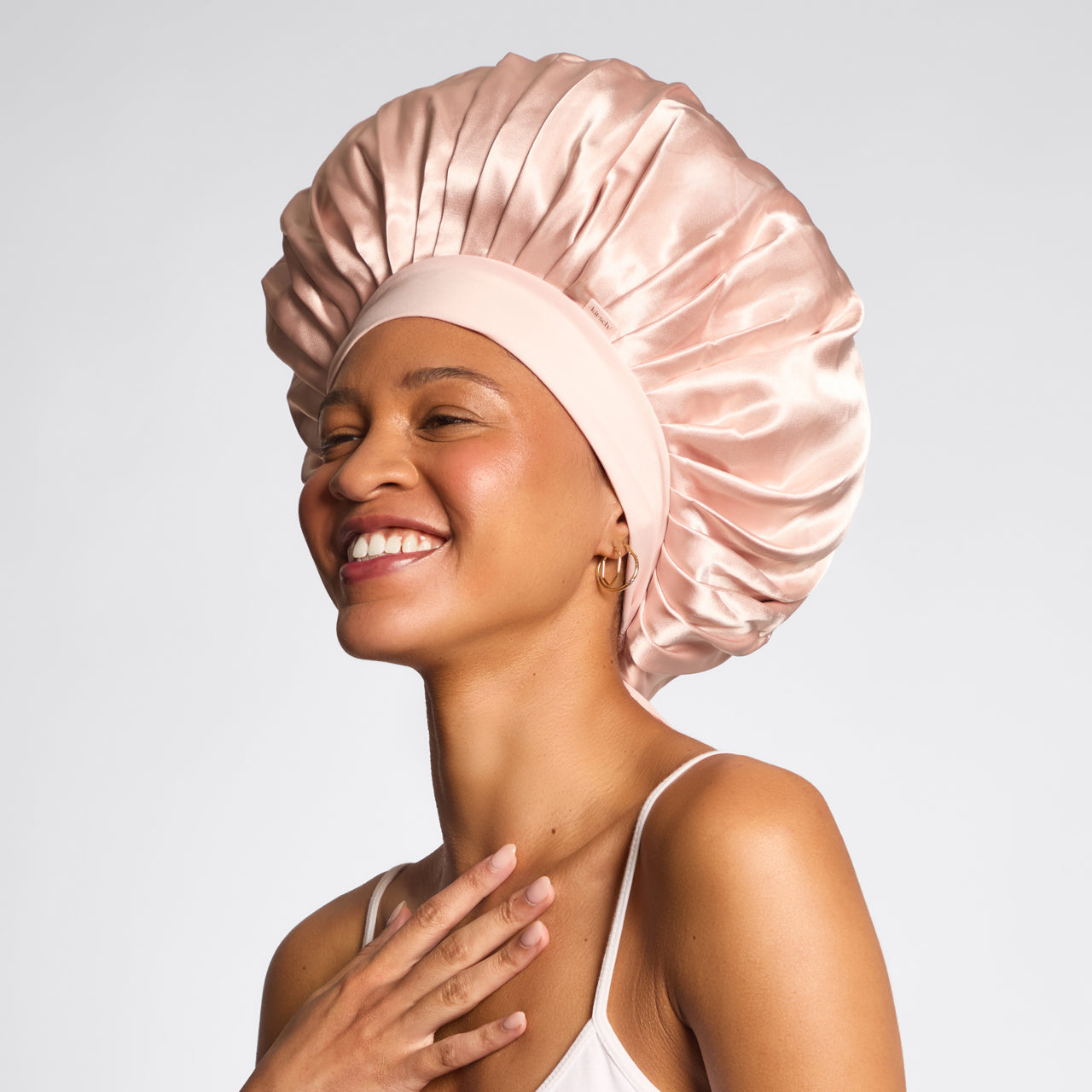 Blush Oversized Satin Bonnet - Image 2
