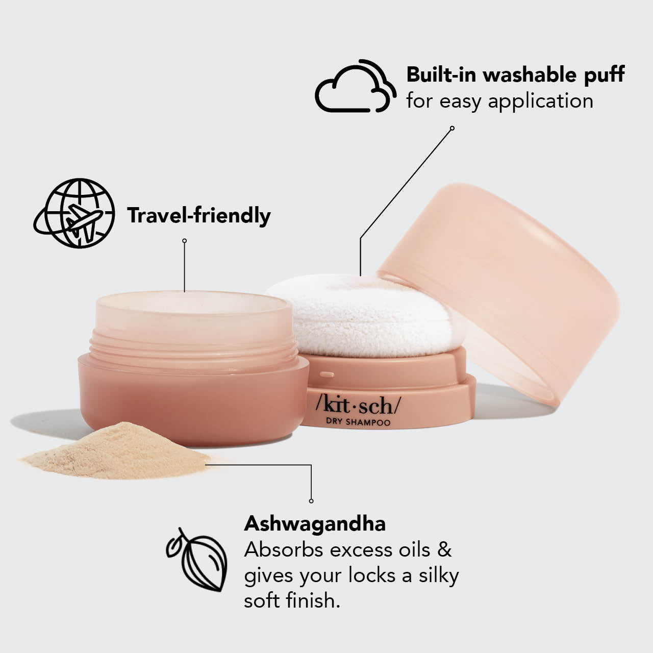 Light Volumizing Rice Protein Dry Shampoo with Puff - Image 5