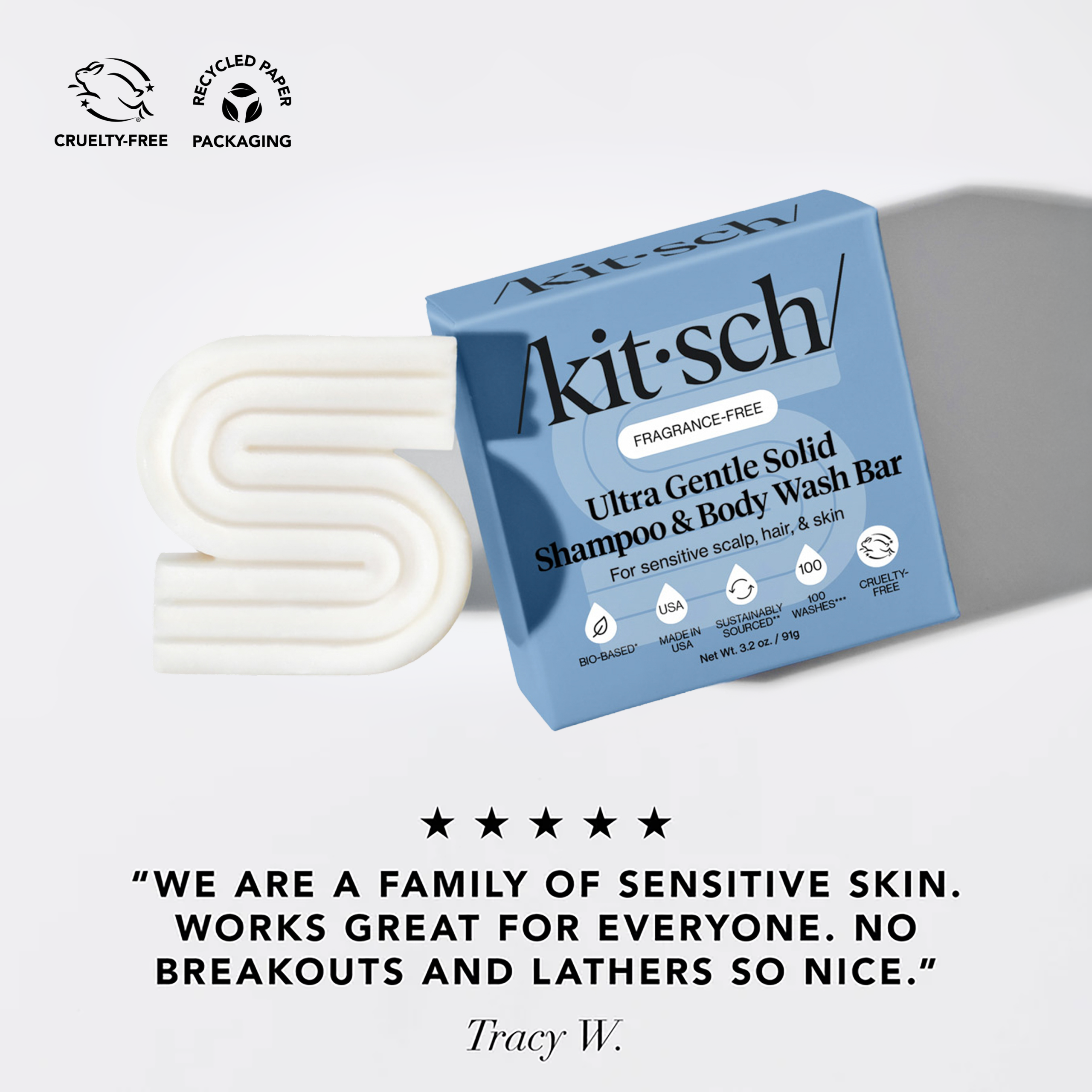 Ultra Sensitive Shampoo & Conditioner Bar Combo - Image 2